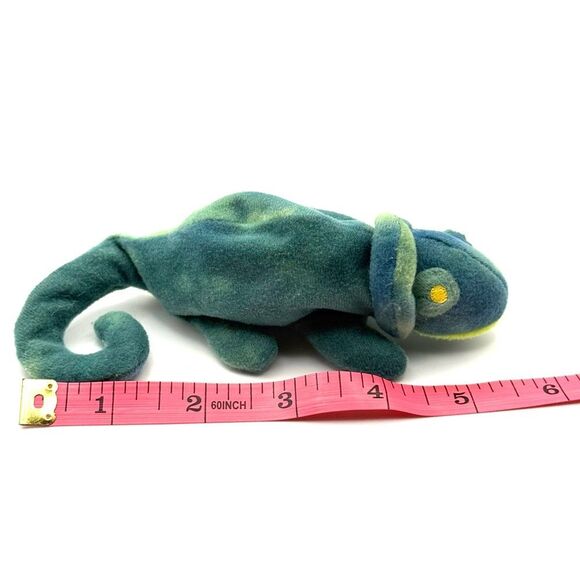 Rainbow The Chameleon 1993-TY Beanie Baby Retired Plush Toy Animal 6" - Picture 3 of 3